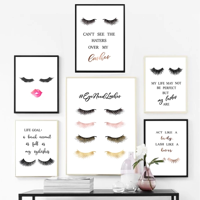 Eyelash Extension Quotes - Moda Ciglia Estensioni Citazioni Poster Ragazze