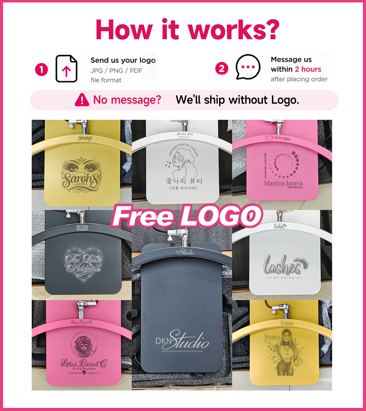 LOGO gratuito 23 pollici oem 4 - Eyelash Extension Logo Design recensione e prezzo
